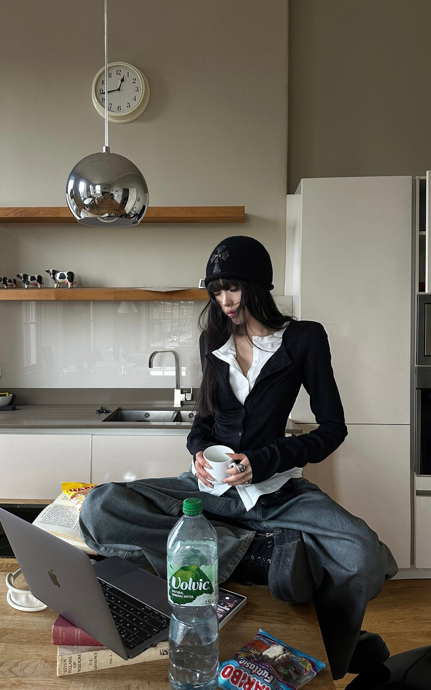 Layered V-Neck Long Sleeve Top