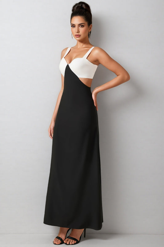 Garin Square Neck Cut-Out Midi Dress