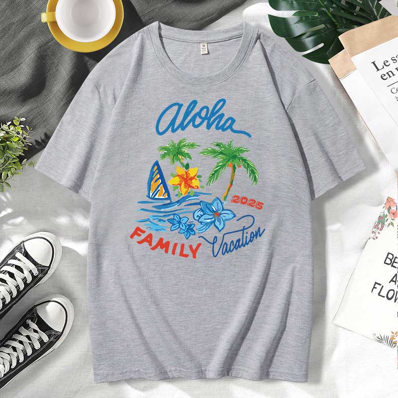 Camiseta informal de algodón con estampado de letras para hombre y mujer, talla grande, manga corta y cuello redondo