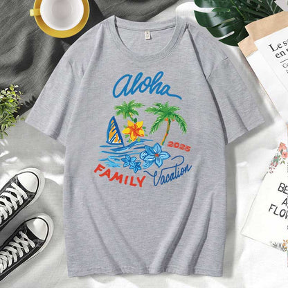 Camiseta informal de algodón con estampado de letras para hombre y mujer, talla grande, manga corta y cuello redondo