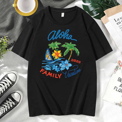 Camiseta informal de algodón con estampado de letras para hombre y mujer, talla grande, manga corta y cuello redondo