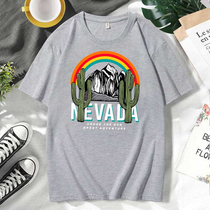 Camiseta informal de algodón con estampado de letras para hombre y mujer, talla grande, manga corta y cuello redondo