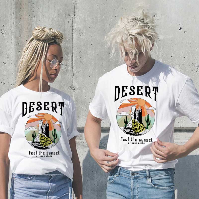Camiseta informal de algodón con estampado de letras para hombre y mujer, talla grande, manga corta y cuello redondo
