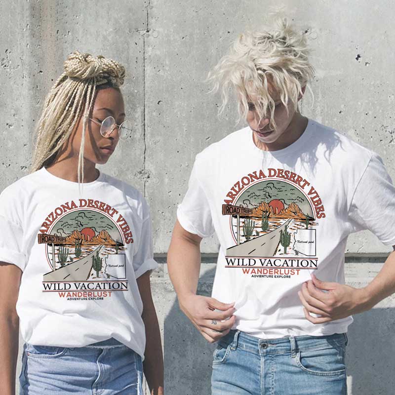 Camiseta informal de algodón con estampado de letras para hombre y mujer, talla grande, manga corta y cuello redondo