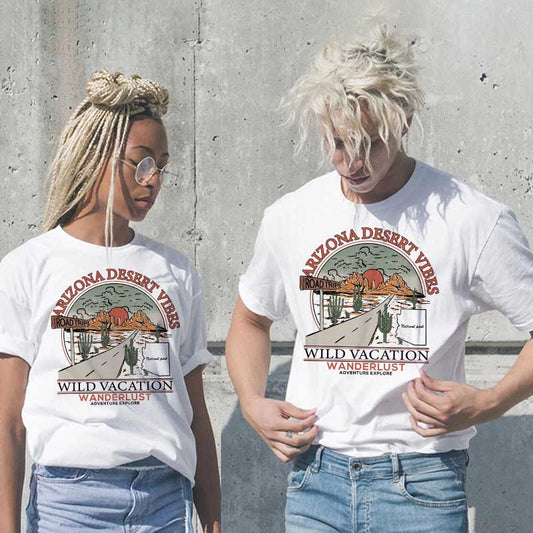 Camiseta informal de algodón con estampado de letras para hombre y mujer, talla grande, manga corta y cuello redondo