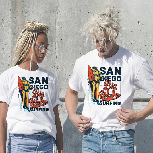 Camiseta informal de algodón con estampado de letras para hombre y mujer, talla grande, manga corta y cuello redondo