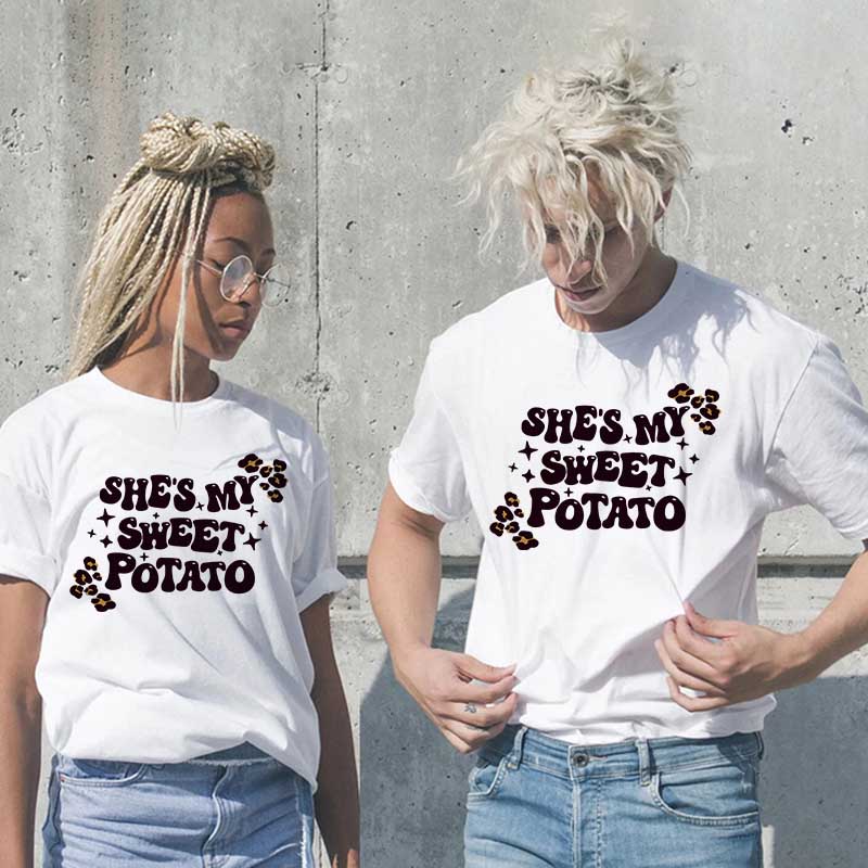 Camiseta informal de algodón con estampado de letras para hombre y mujer, talla grande, manga corta y cuello redondo
