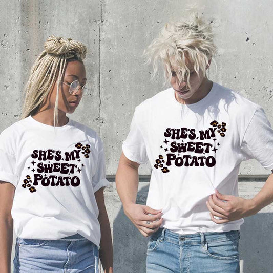 Camiseta informal de algodón con estampado de letras para hombre y mujer, talla grande, manga corta y cuello redondo