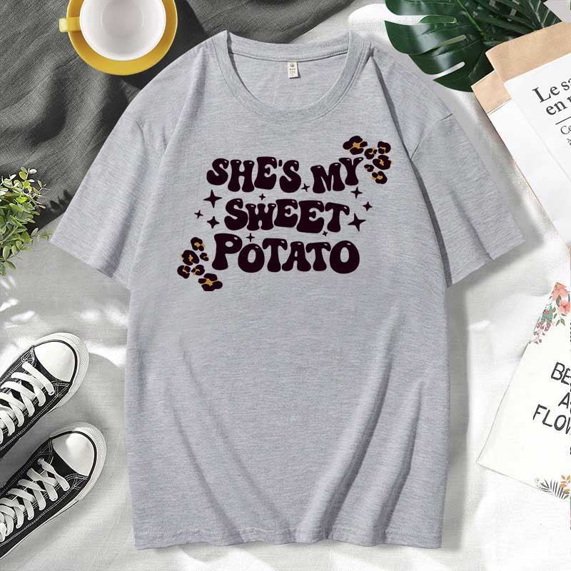 Camiseta informal de algodón con estampado de letras para hombre y mujer, talla grande, manga corta y cuello redondo