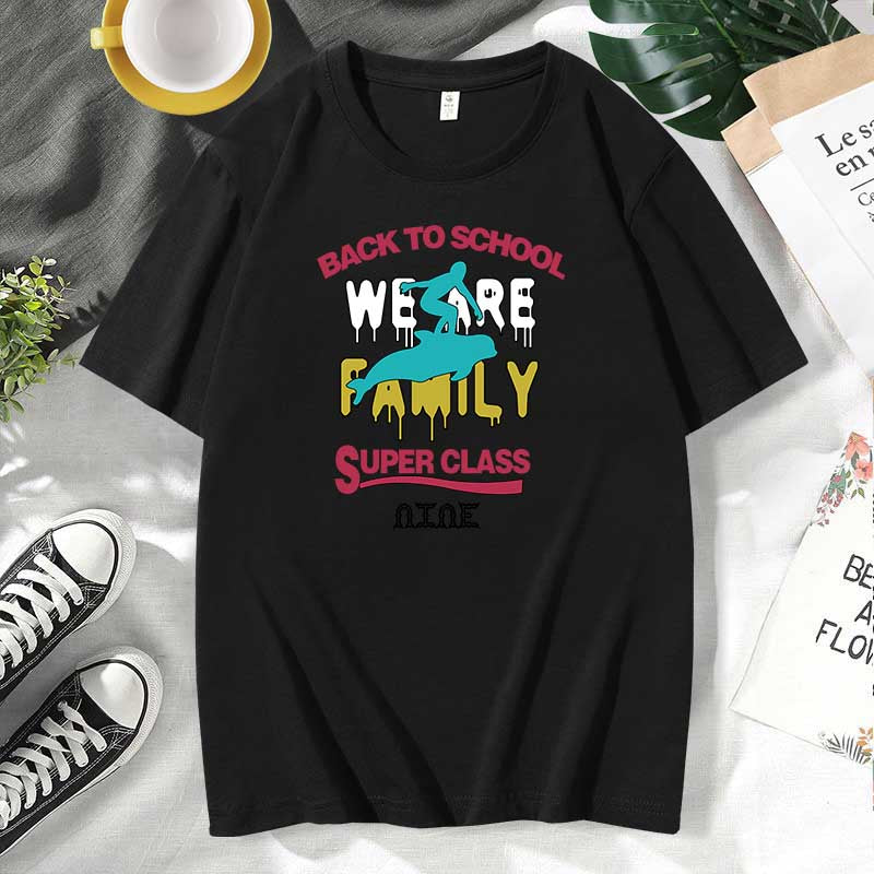 Camiseta informal de algodón con estampado de letras para hombre y mujer, talla grande, manga corta y cuello redondo