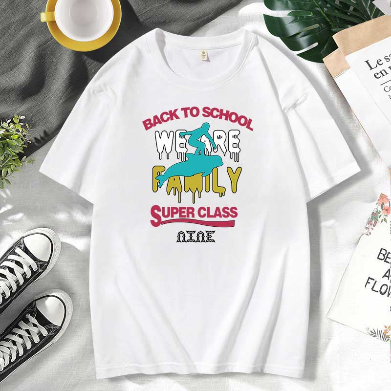Camiseta informal de algodón con estampado de letras para hombre y mujer, talla grande, manga corta y cuello redondo