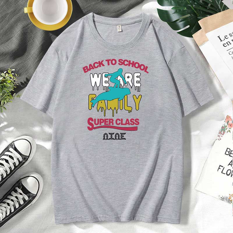 Camiseta informal de algodón con estampado de letras para hombre y mujer, talla grande, manga corta y cuello redondo