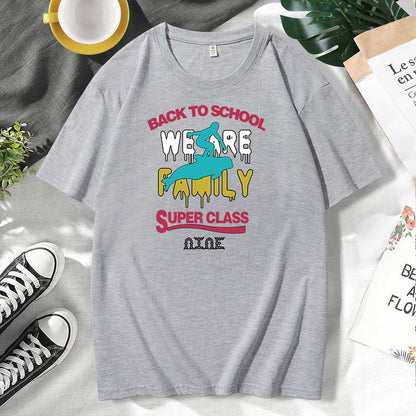 Camiseta informal de algodón con estampado de letras para hombre y mujer, talla grande, manga corta y cuello redondo