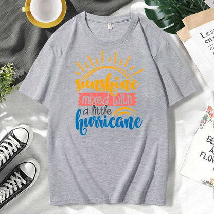 Camiseta informal de algodón con estampado de letras para hombre y mujer, talla grande, manga corta y cuello redondo