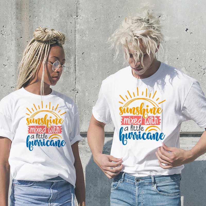 Camiseta informal de algodón con estampado de letras para hombre y mujer, talla grande, manga corta y cuello redondo