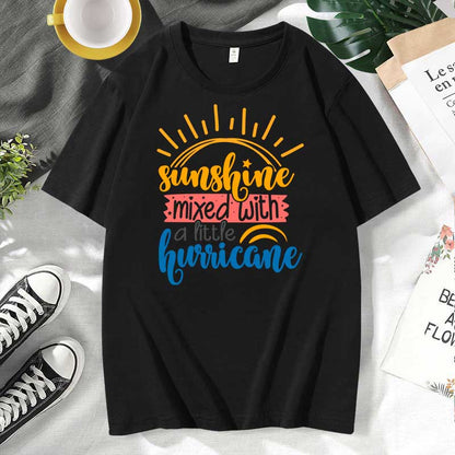 Camiseta informal de algodón con estampado de letras para hombre y mujer, talla grande, manga corta y cuello redondo