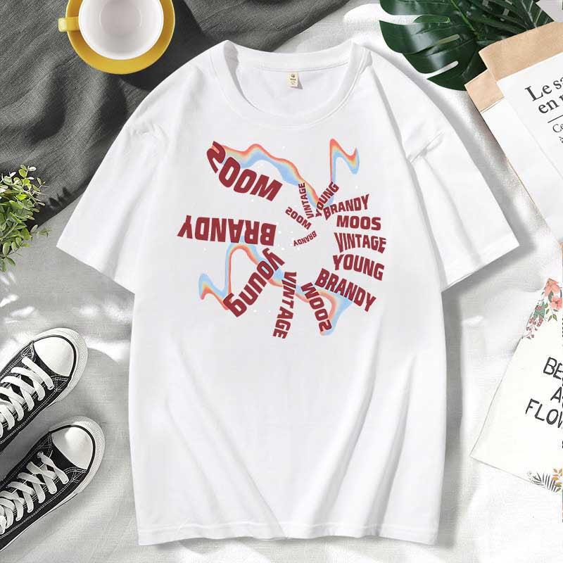 Camiseta informal de algodón con estampado de letras para hombre y mujer, talla grande, manga corta y cuello redondo