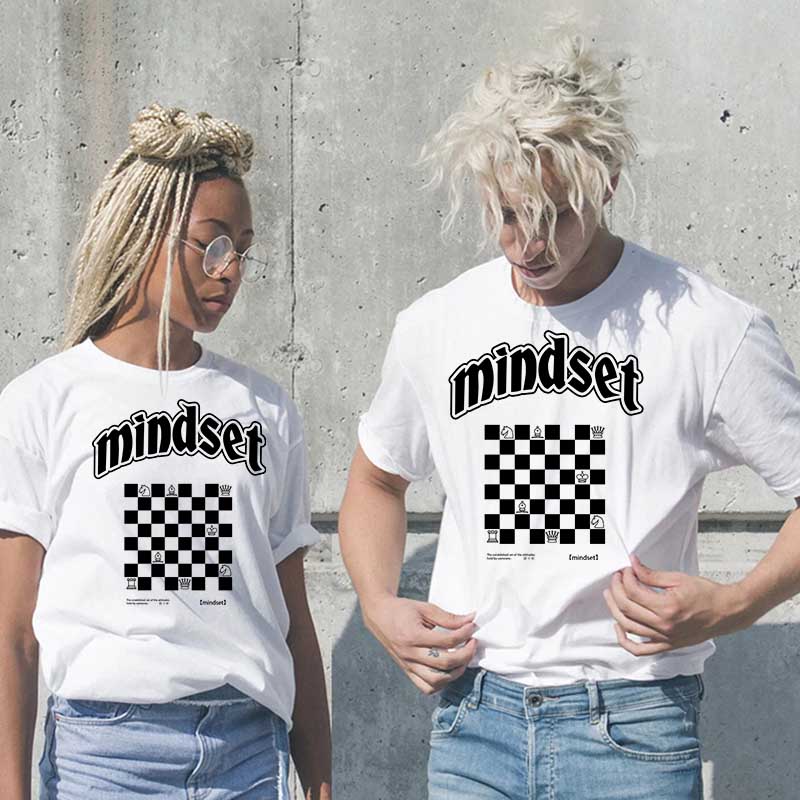 Camiseta informal de algodón con estampado de letras para hombre y mujer, talla grande, manga corta y cuello redondo