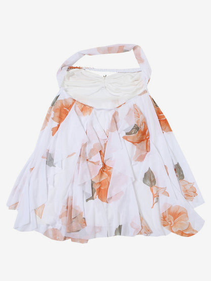 Starfish Halter Neck Mini Dress for Women - Fairycore Ruched Ruffle Hem Chiffon Flowy Party Dress - Summer Beach 2026