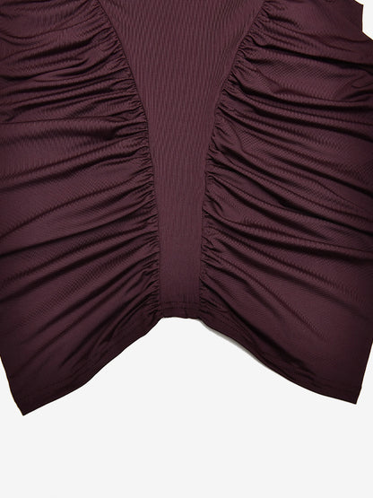 Modern High Neck Ruched Bodycon Backless Mini Dress For Women 2026