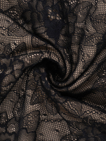 Lace Corset Dress For Women - Black Off Shoulder Long Sleeve Bodycon Mini Dress - Spring Clubwear Evening Party 2026