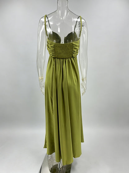 Sexy Cutout Maxi Dress For Women - Ruched Bust Spaghetti Strap Boho Flowy Sundress - Summer Beach Vacation 2026