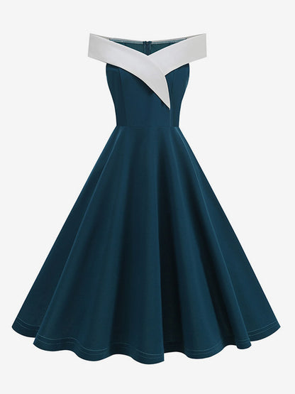 Burgundy Off Shoulder A Line Midi Dress For Women Elegant Formal