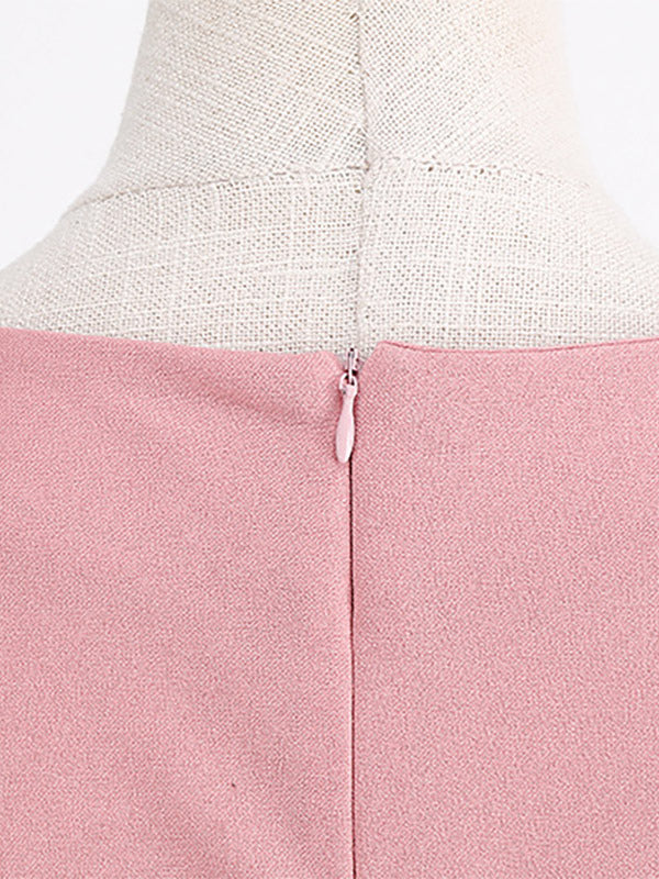 Chic Fitted Pink Gown With A Line Skirt Perfect For Summer Events