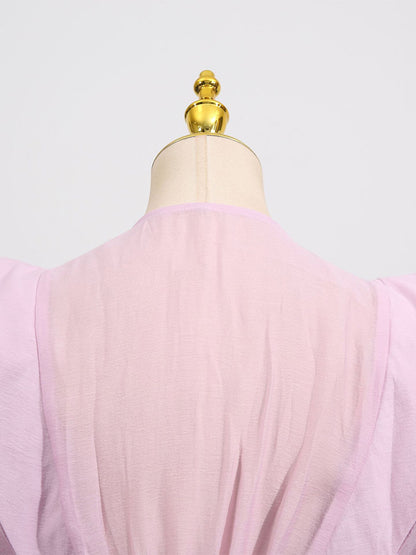 Chic Fitted Pink Gown With Layered Ruffle Perfect For Summer