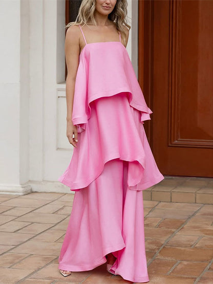 Date Night Dresses Maxi Sleeveless Straps Neck Sexy Yellow Bohemian Dress
