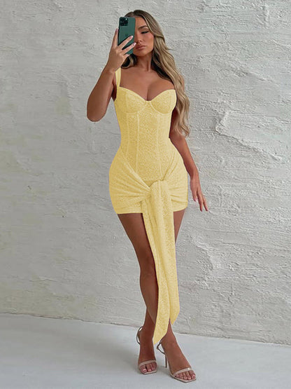 Party Dress Mini Black Straps Neck Lace Sleeveless Backless Casual Semi Formal Dress