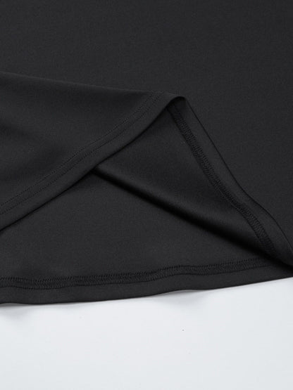 Date Night Dresses Mini Long Sleeves Two-Tone Off-The-Shoulder Chic Black Dress