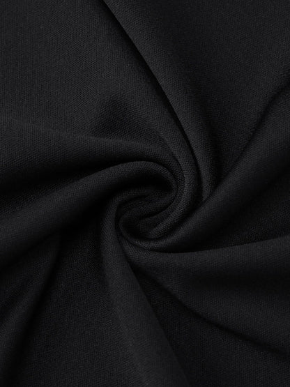 Date Night Dresses Mini Long Sleeves Two-Tone Off-The-Shoulder Chic Black Dress
