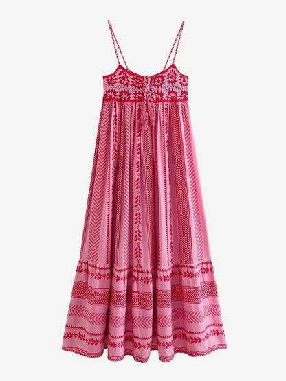 Vacation Dresses Open Shoulder Knitted Sleeveless Patchwork Straps Neck Chic Peach Dress