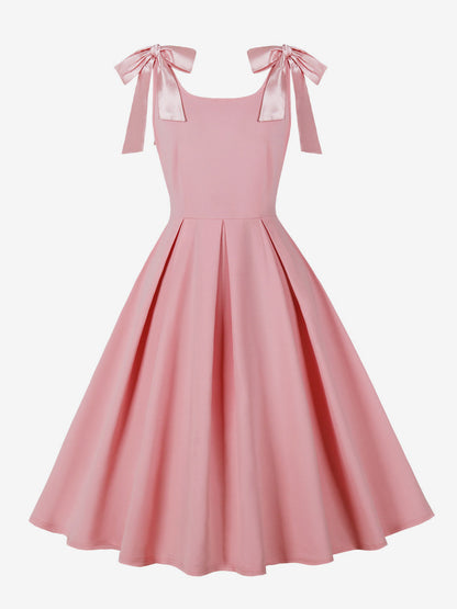 Vintage 1950s Swing Cocktail Dress Women Sleeveless Retro Dress