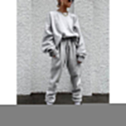 Solid Color Long-sleeved Trousers Loose Casual Suit
