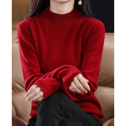 Jersey informal de cuello alto con estampado de cuadros para mujer | Ideal para otoño/invierno