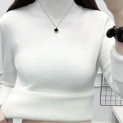 Jersey de cuello alto de polar suave para mujer | Ideal para otoño/invierno