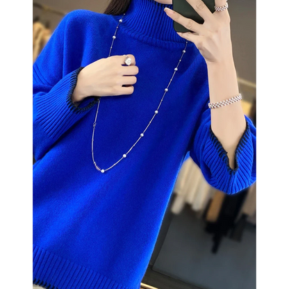 Jersey de punto suave y holgado para mujer, fácil de usar | Ideal para otoño/invierno