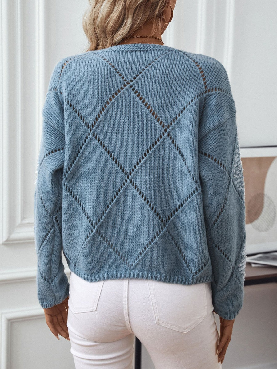 Hollow Diamond Sequins Loose Sweaters