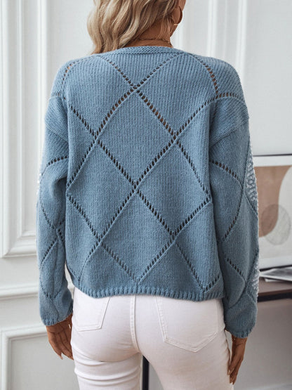 Hollow Diamond Sequins Loose Sweaters
