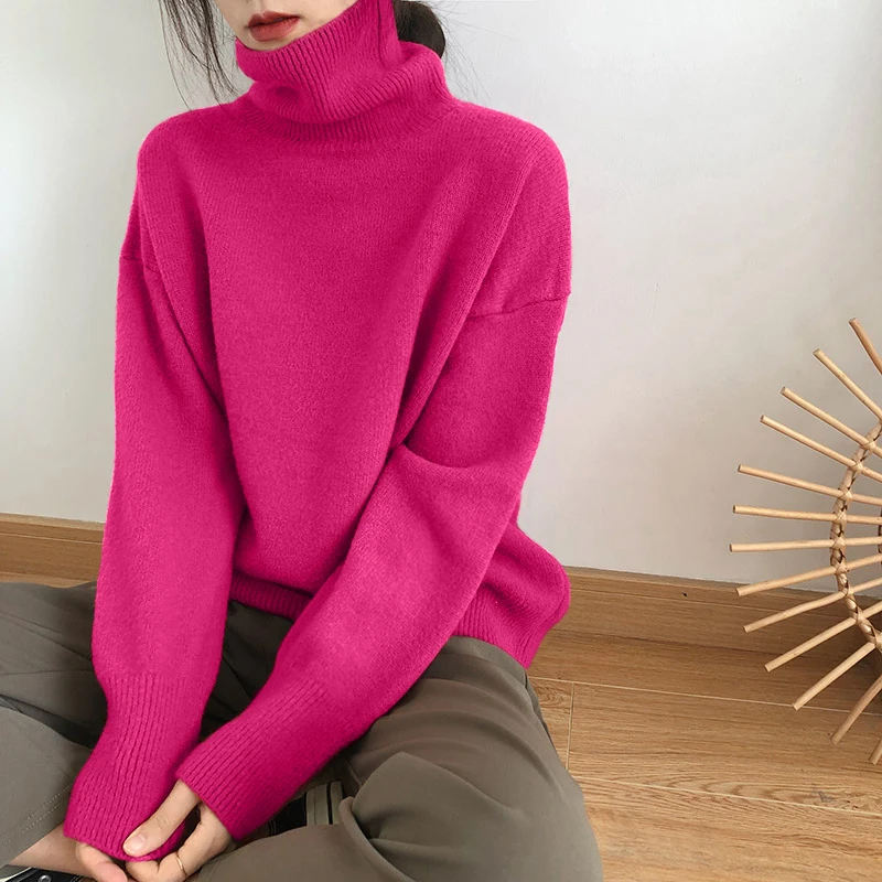 Jersey de cuello alto de punto suave para mujer | Ideal para otoño/invierno