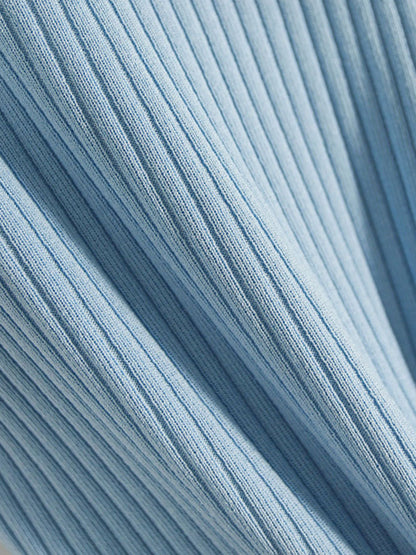 Sydney Elegant V-neck Drawstring Knitted Top-Purple