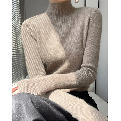 Jersey de cuello alto ajustado y grueso para mujer | Ideal para otoño/invierno