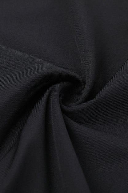 Diamond Collar Contrast Trim Ruffle Sleeve Midi Party Dress