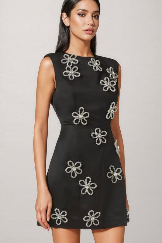 Tamsin Black Diamonds Mini Dress