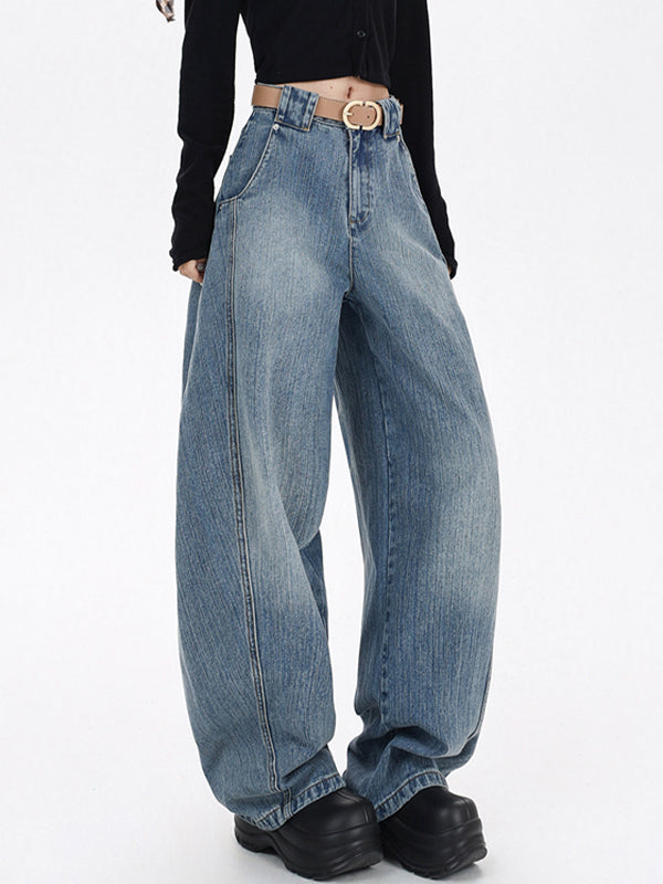 Wide Leg Sickle Casual Boyfriend Jeans
