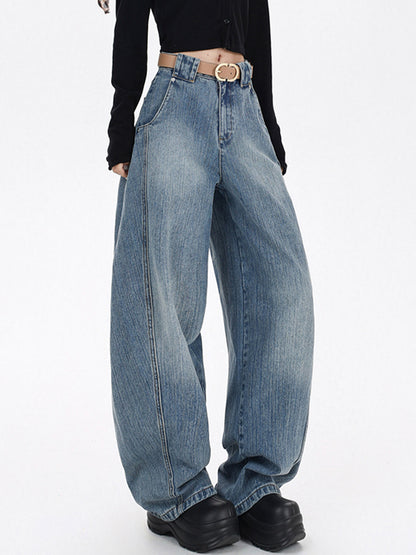 Wide Leg Sickle Casual Boyfriend Jeans