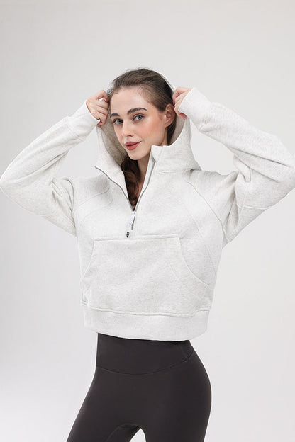 Warm Half-Zip Loose Hoodie