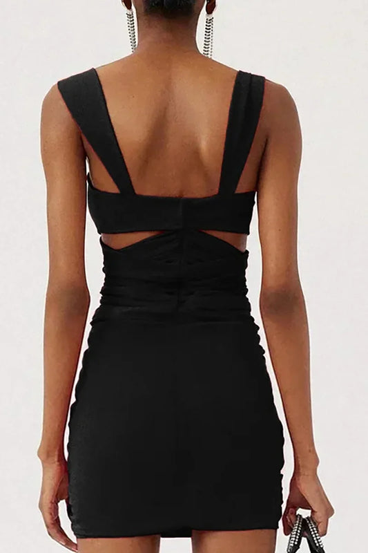 3D Floral Black Swimsuit Set